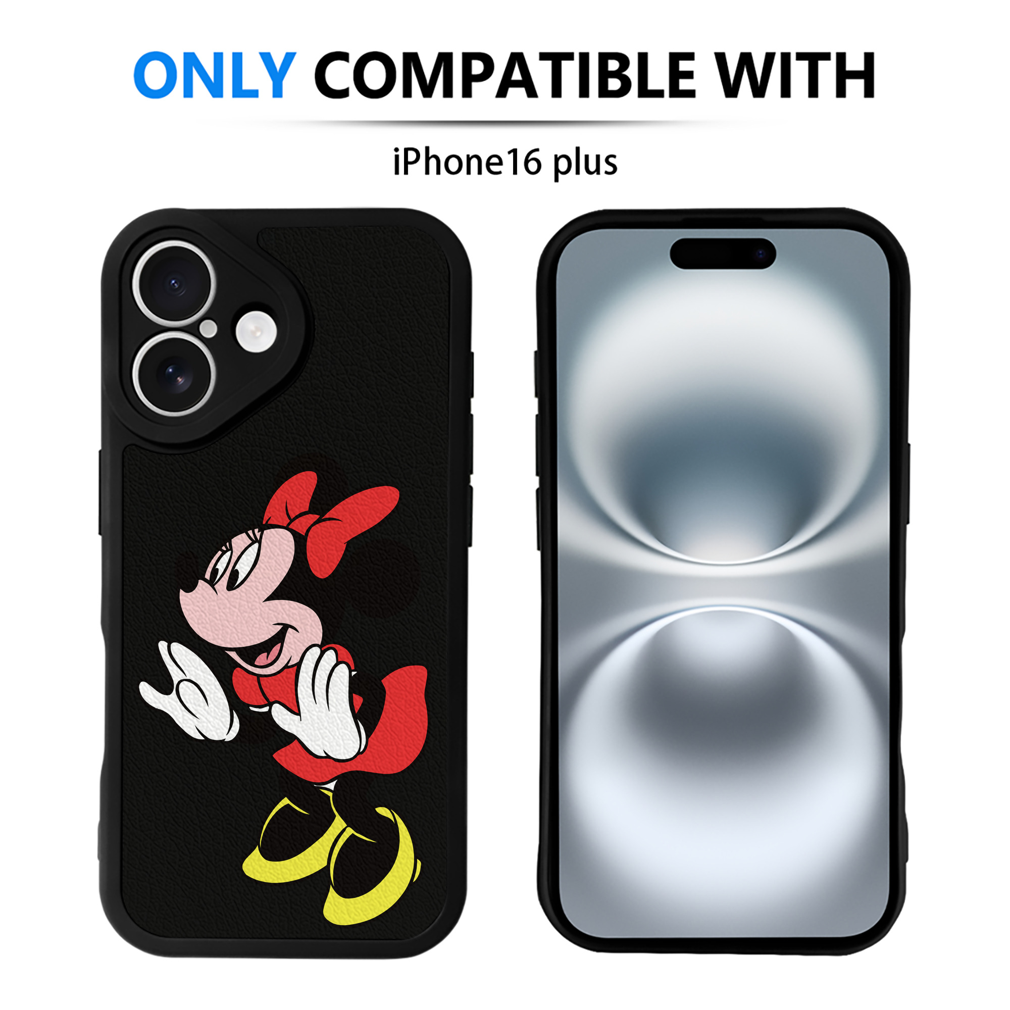 （画像用） ミッキーマウス Mickey Mouse 【iPhone 16シリーズ対応】シリコンスマホケース（レザー調） 材質：シリコン